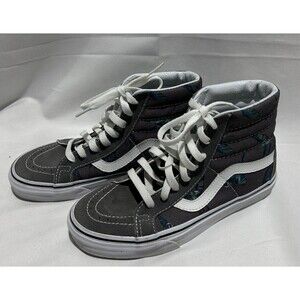 Vans Sk8 Hi Off Womens 6 Gray Bird Print High Top skate Board Sneakers Shoes